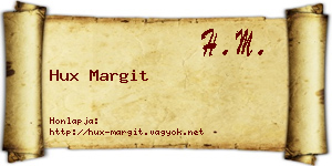 Hux Margit névjegykártya